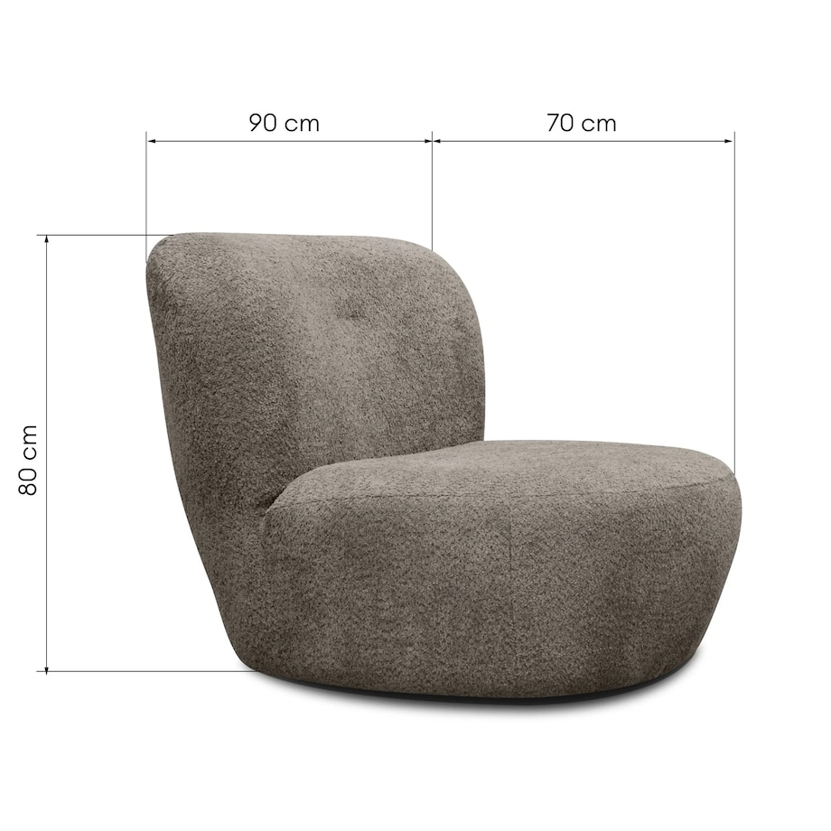 Fotel obrotowy 80x90x70 cm MARILIN - II brązowy