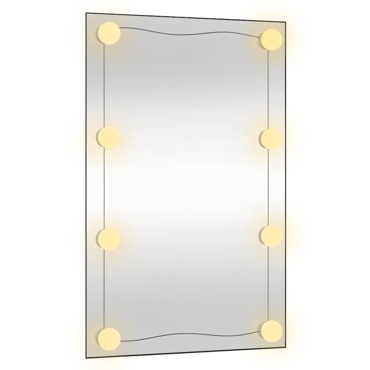 vidaXL Lustro ścienne z LED, 50x80 cm, szklane, prostokątne