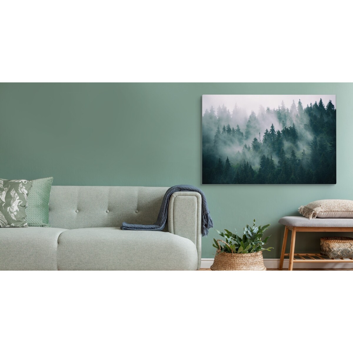 Obraz na Płótnie LAS WE MGLE 3D 120x80cm