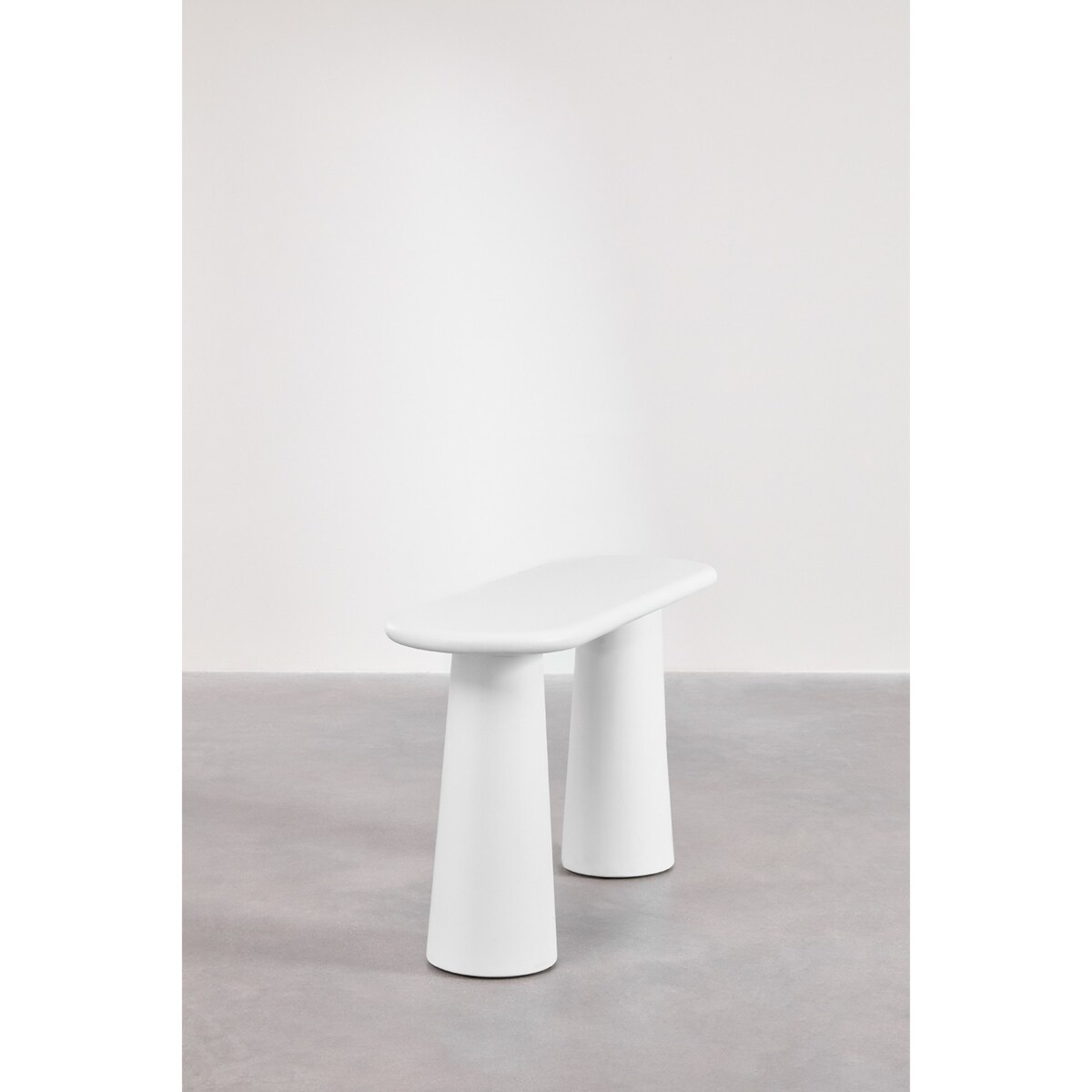 Konsola z cementu, biała Noemi 150 cm