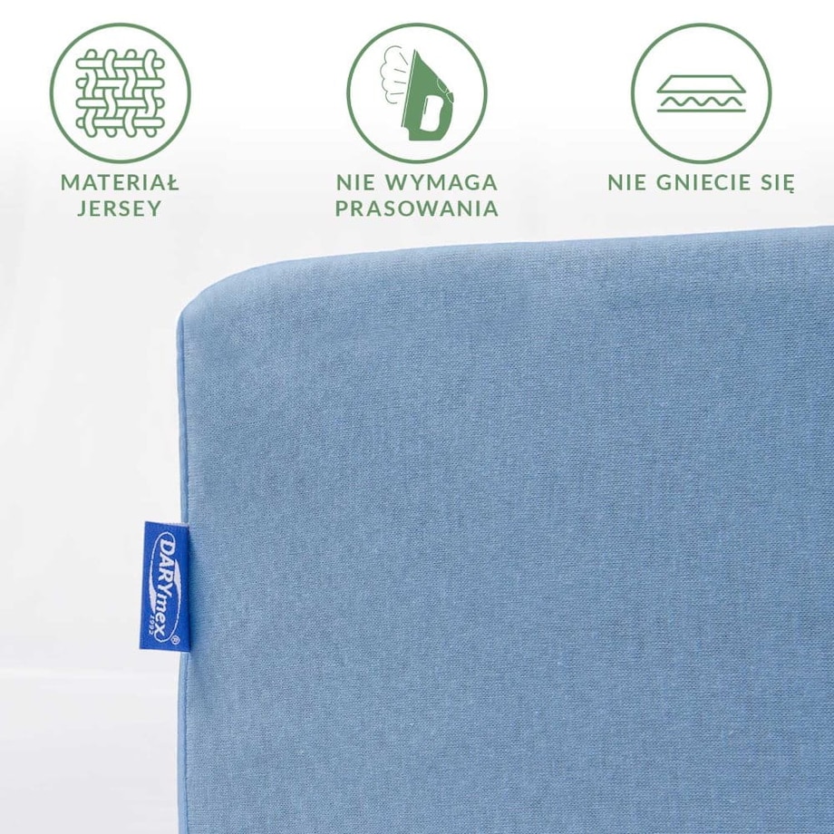 Prześcieradło jersey z gumką 80x180 kolor Niebieski