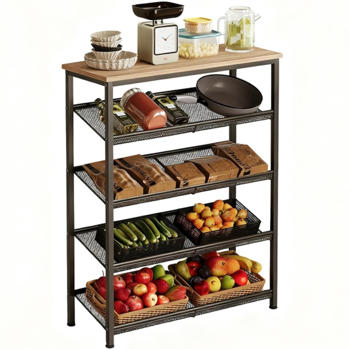 Regał szafka kuchenna jasny brąz retro półka loft 75 cm