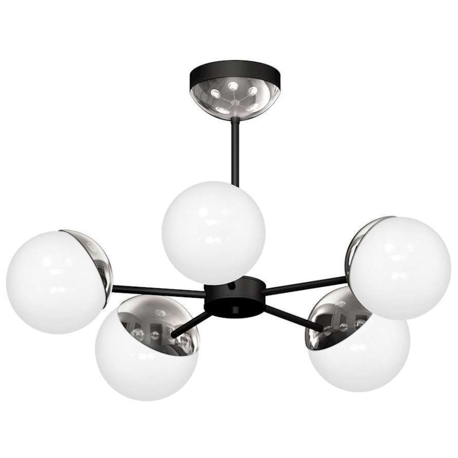 Skandynawska LAMPA sufitowa SFERA WOOD MLP5433 Milagro loftowa OPRAWA plafon szklane kule białe drewno