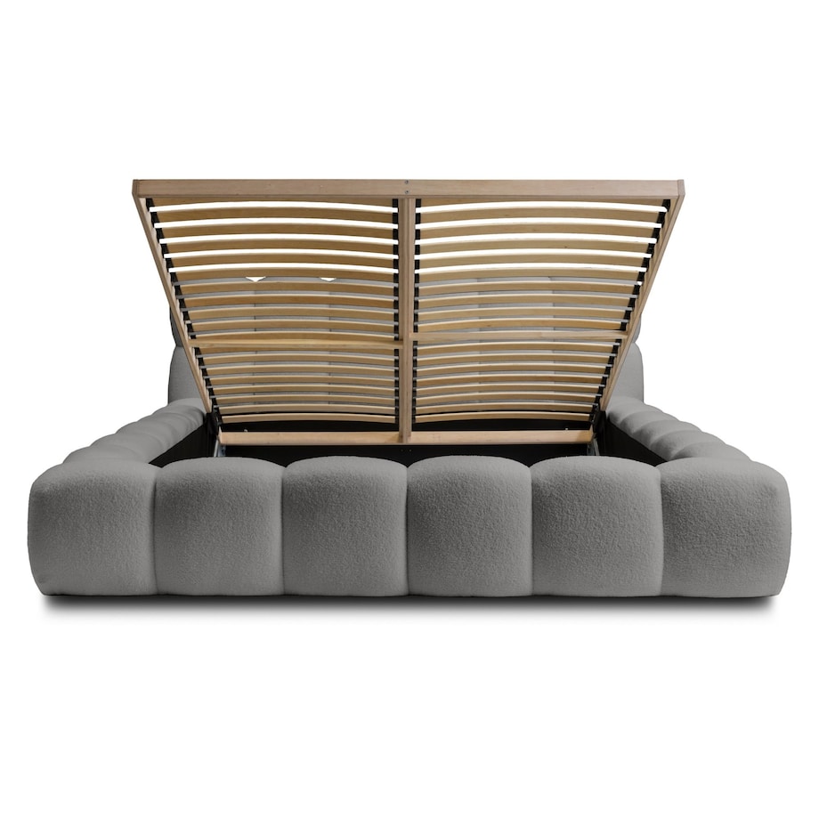 Łóżko tapicerowane 160x200 cm szare bouclé Santo