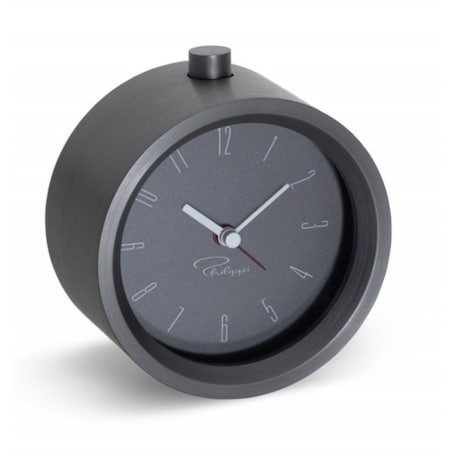 Budzik Tempus, czarny, 9,5 cm