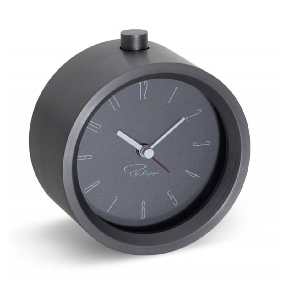 Budzik Tempus, czarny, 9,5 cm