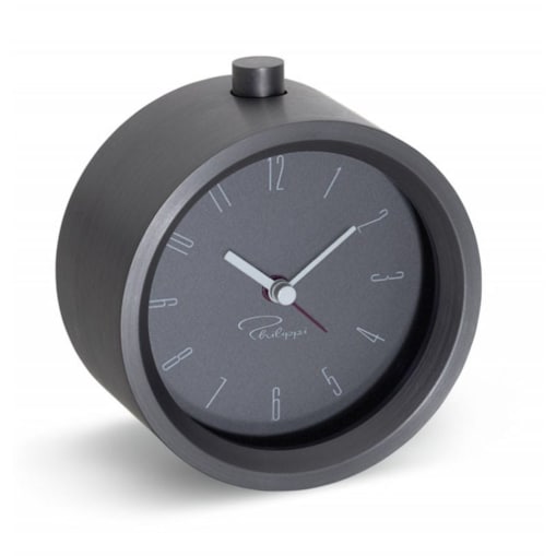 Budzik Tempus, czarny, 9,5 cm