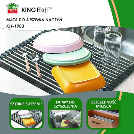 Suszarka ociekacz kratka stalowa na zlewozmywak 45x32cm KINGHOFF