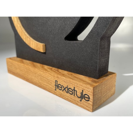 Zegar stojący czarny drewniany Oval Dębowy