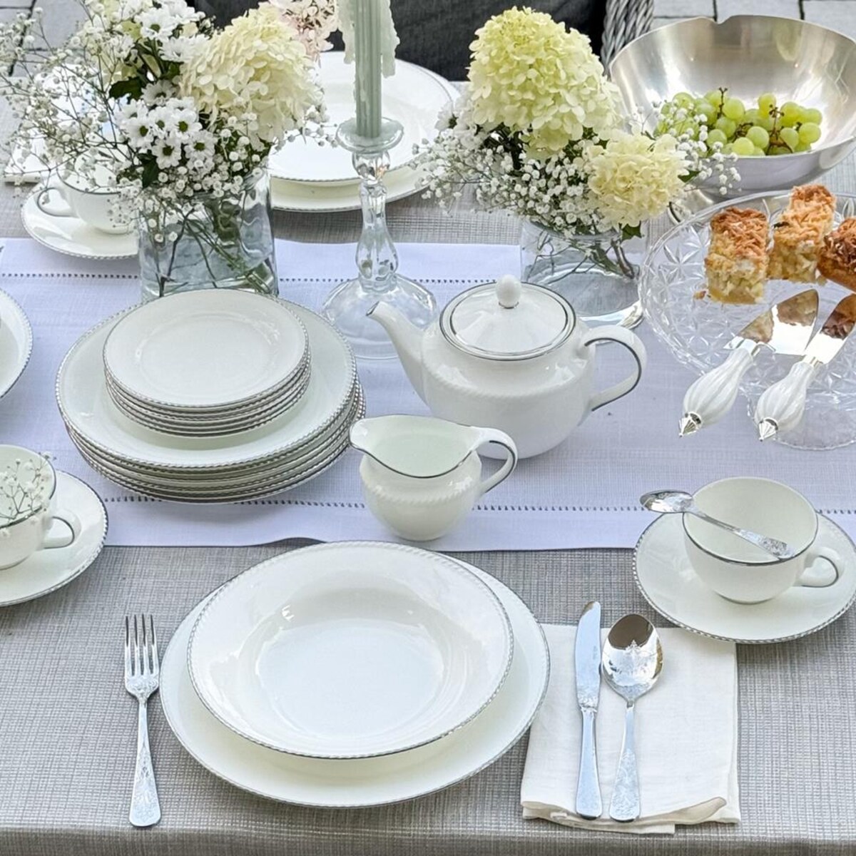 VILLA ITALIA Serwis obiadowy porcelanowy na 12 osób z wazą FLORIAN