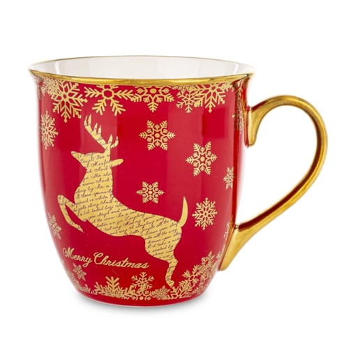 Kubek porcelanowy 11x15x11,5 cm IRMINA 560 ml czerwony