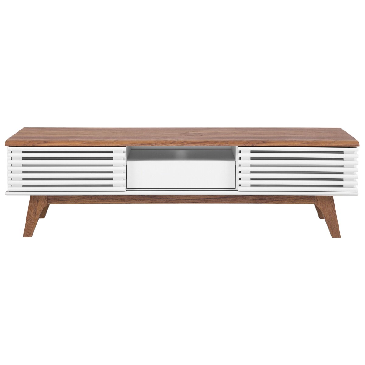 Szafka RTV ciemne drewno z białym DETROIT