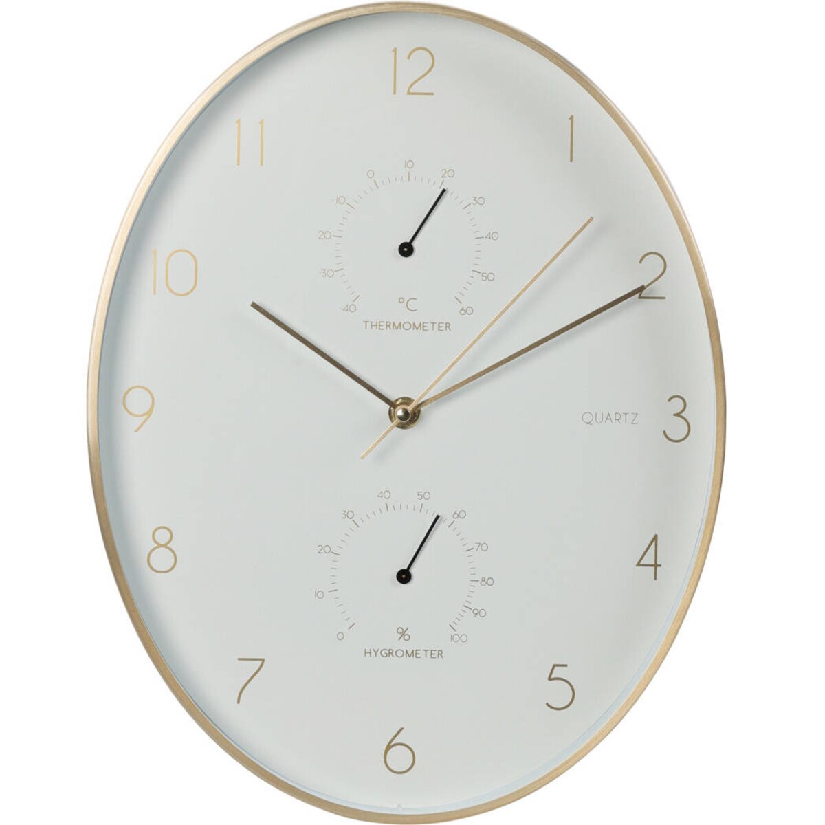 Zegar ścienny Alu z termometrem i higrometrem