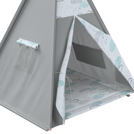 Tipi, ecru-niebieski, 110 x 110 x 155 cm, Magic Collection