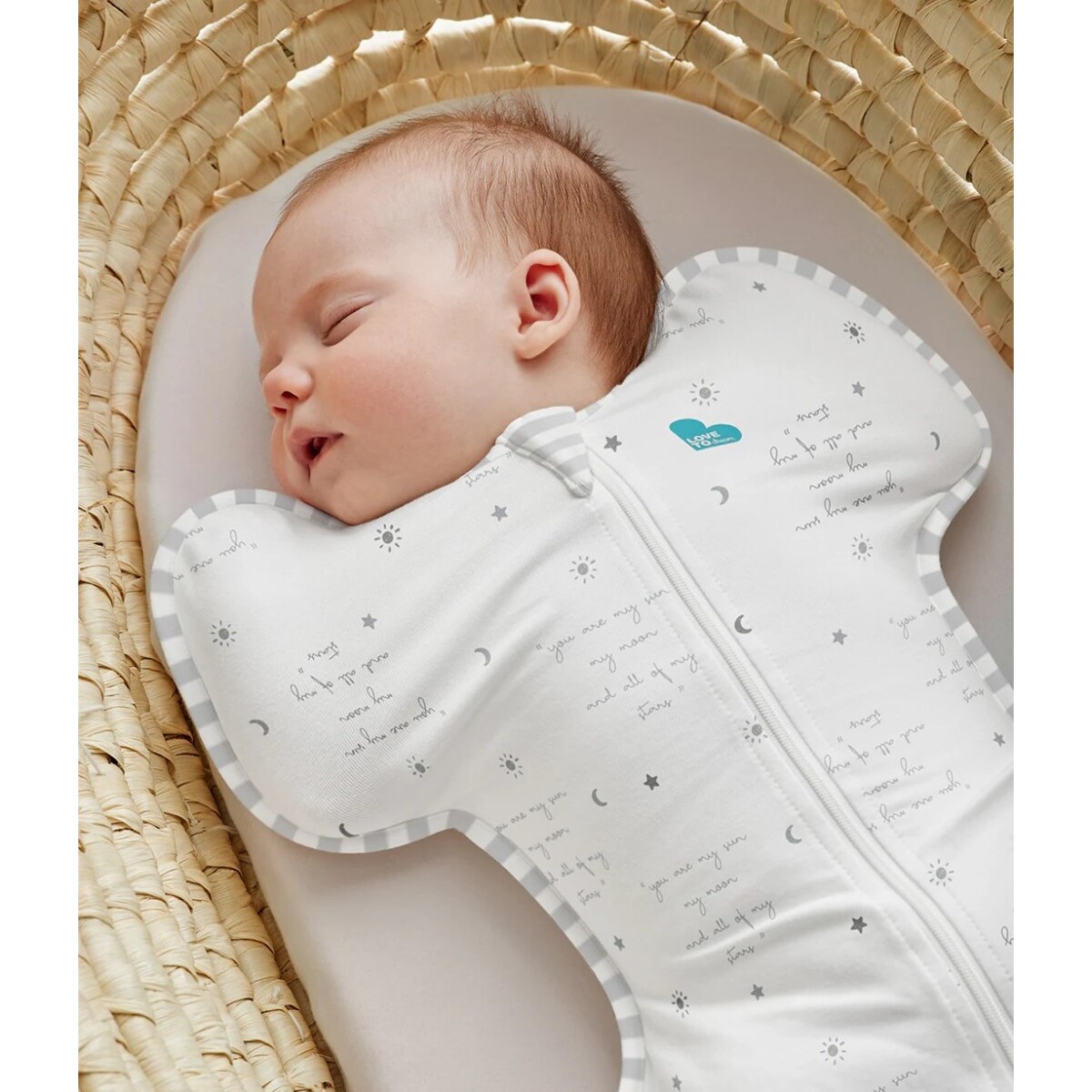 Otulacz Swaddle UP - rozmiar XS - biały, kosmos i napisy ETAP1 - 0.2 TOG Original