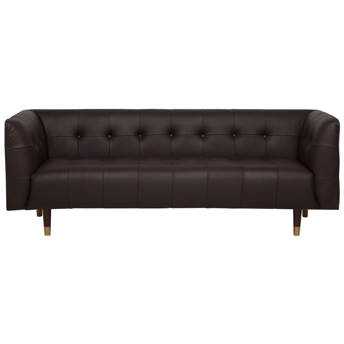 Sofa 3-osobowa skórzana brązowa BYSKE