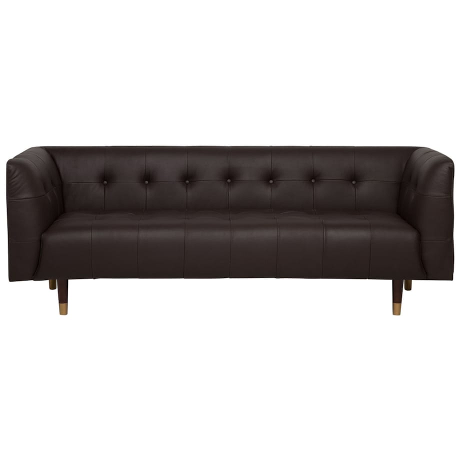 Sofa 3-osobowa skórzana brązowa BYSKE
