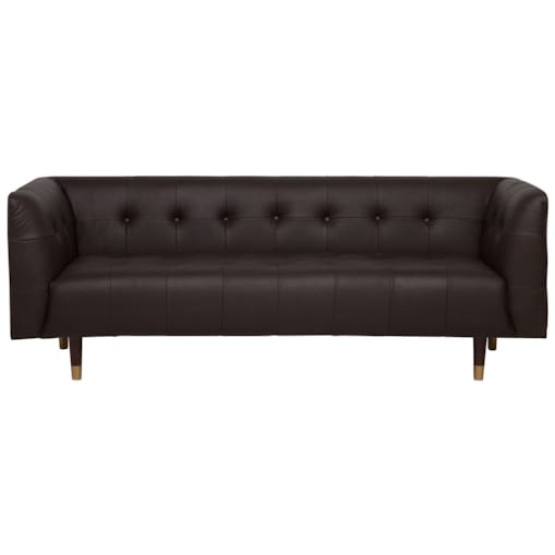 Sofa 3-osobowa skórzana brązowa BYSKE