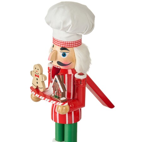 Zestaw 2 figurek dekoracyjnych BODSJON Dziadek do orzechów 35 cm Czerwony/ biały