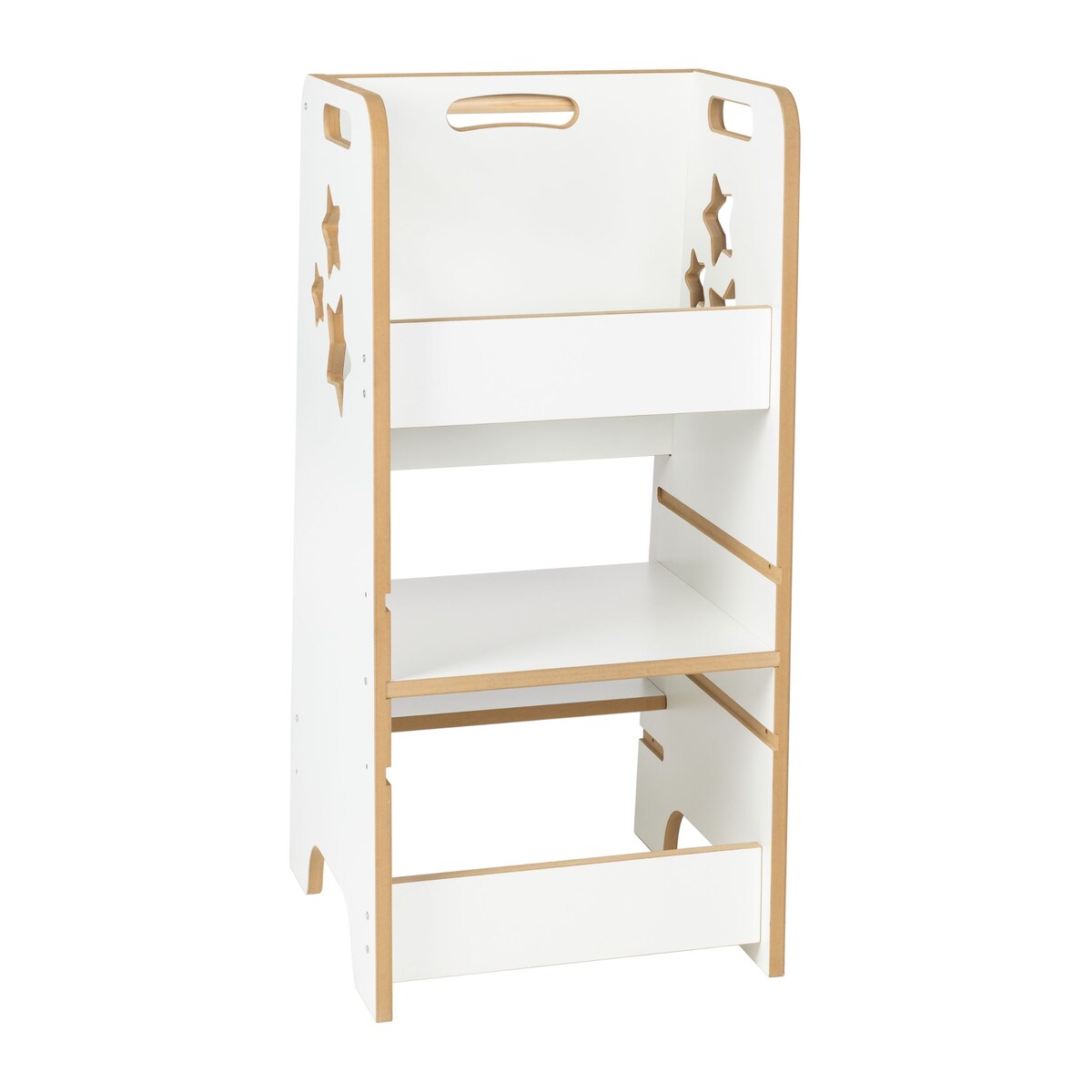 Pomocnik kuchenny solidny dla dzieci biały helper gwiazdki regulowany MDF drewno Verk.design