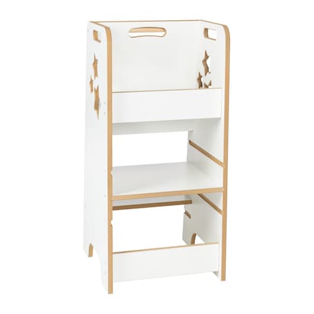 Pomocnik kuchenny solidny dla dzieci biały helper gwiazdki regulowany MDF drewno Verk.design