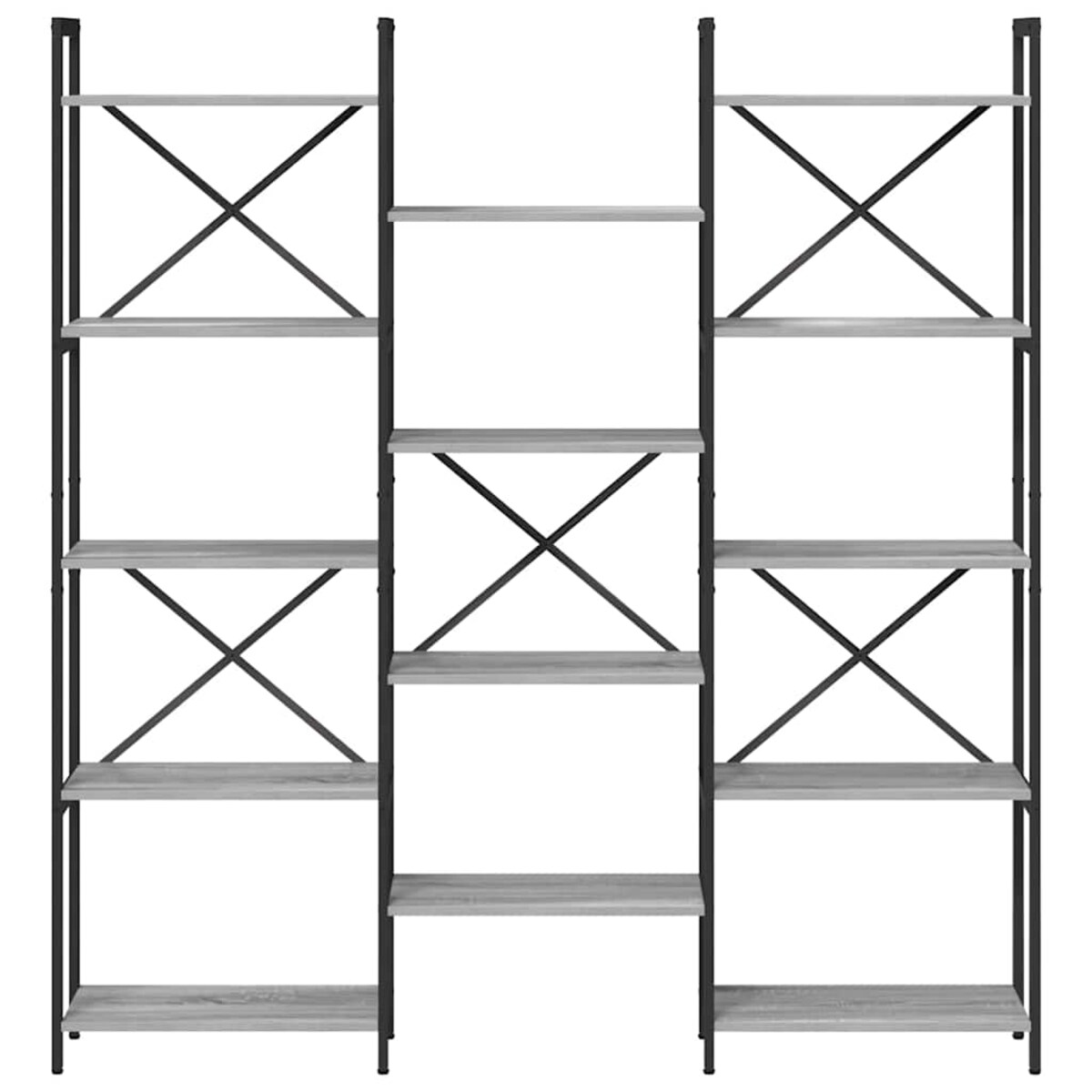 vidaXL Półka na książki Szary dąb sonoma 156 x 25 x 167.5 cm