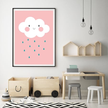 Plakat dla dzieci Chmurka różowa 30x40