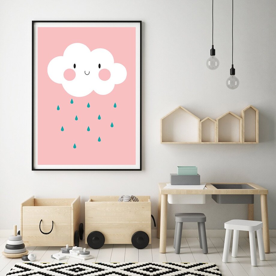 Plakat dla dzieci Chmurka różowa 30x40