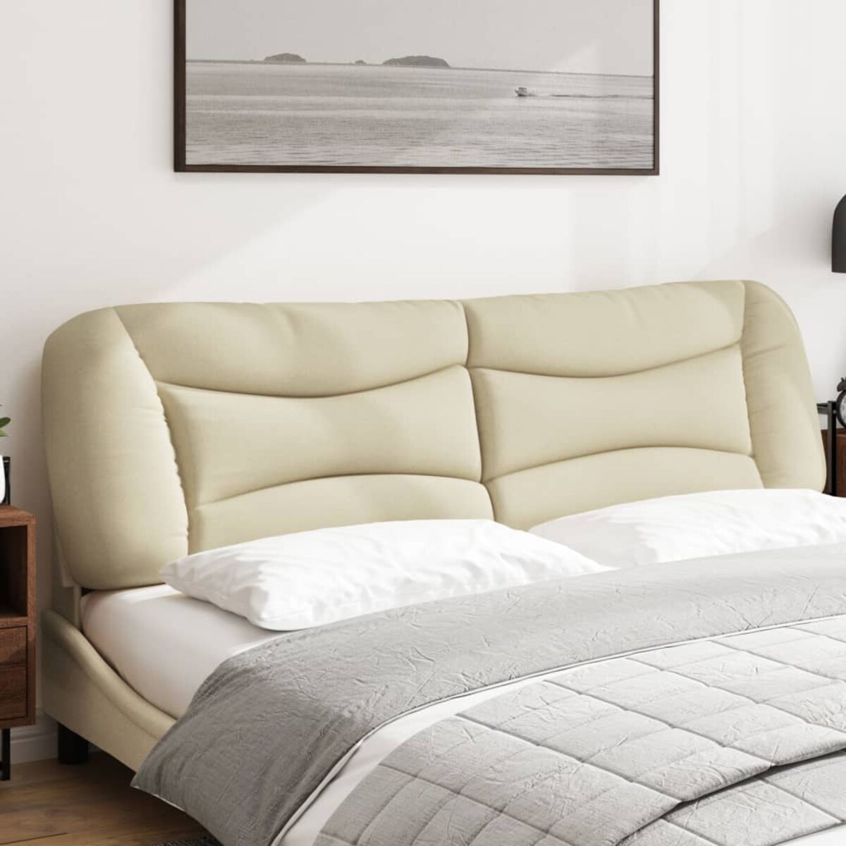 vidaXL Poduszka na wezgłowie, Hvar, kremowa, 180 cm, tkanina