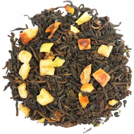 Herbata czerwona pu-erh GREJPFRUTOWY skórka grejpfruta mango jabłka 190g