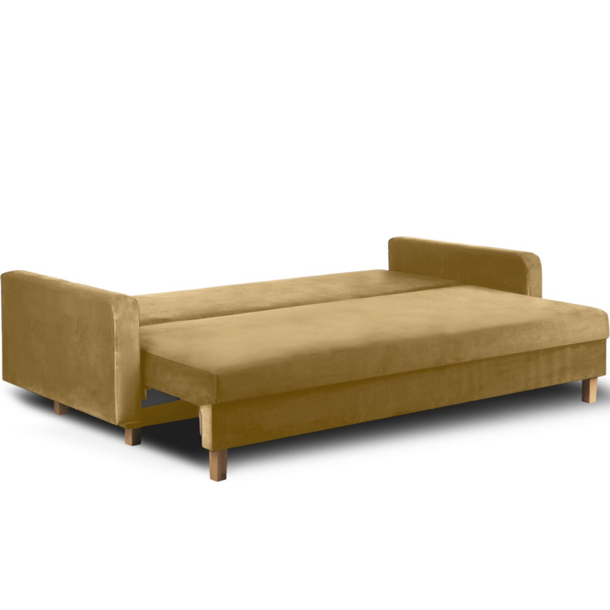 KONSIMO ERISO Sofa 3-osobowa z żółtego aksamitu