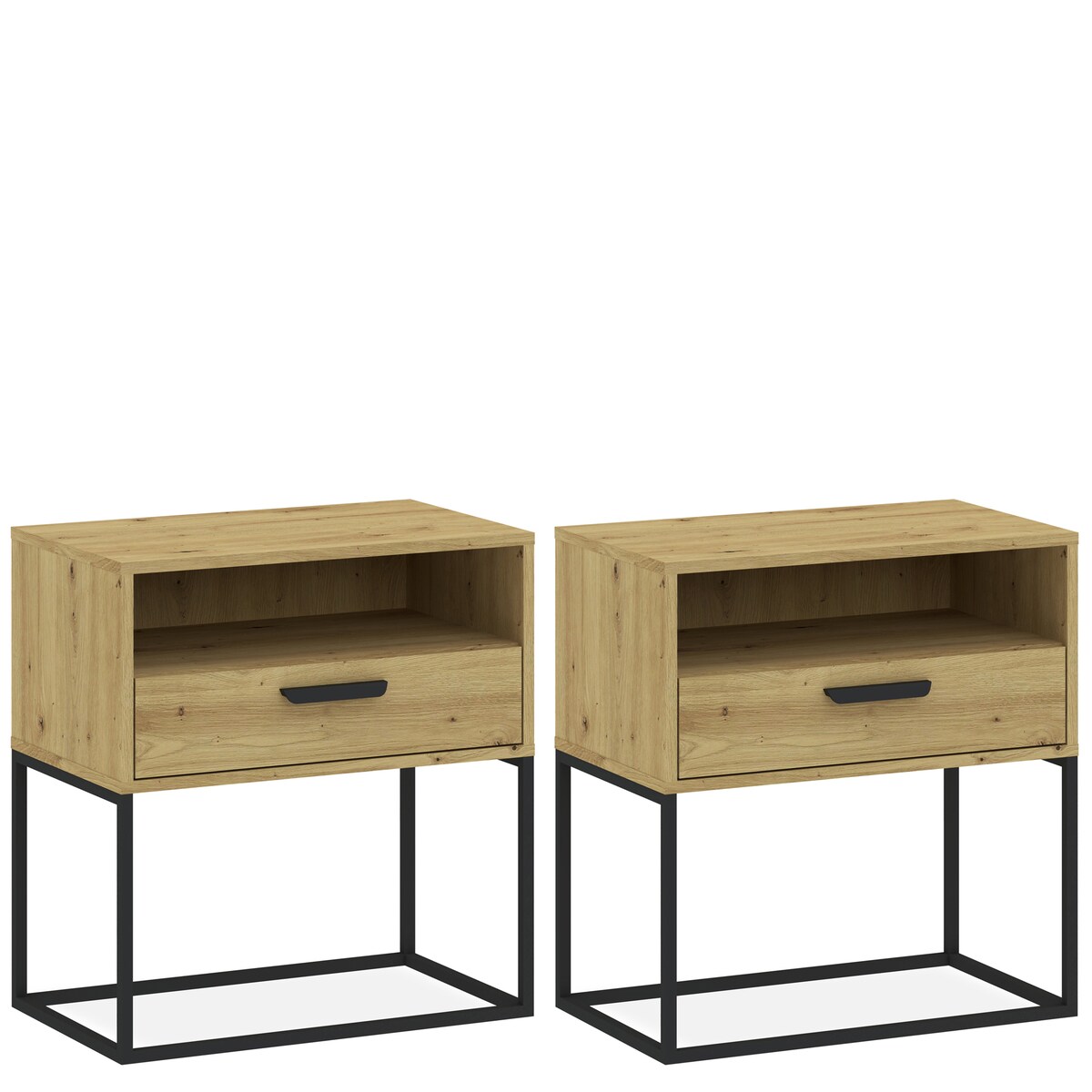 Konsimo RECTUS Zestaw stolików nocnych 2szt.w kolorze dębu artisan