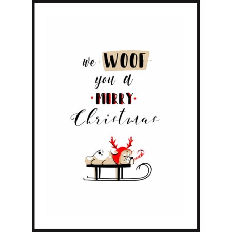Poster Story, Plakat, Obraz - We Woof You a Merry Chrismas, wymiary 60 x 84 cm
