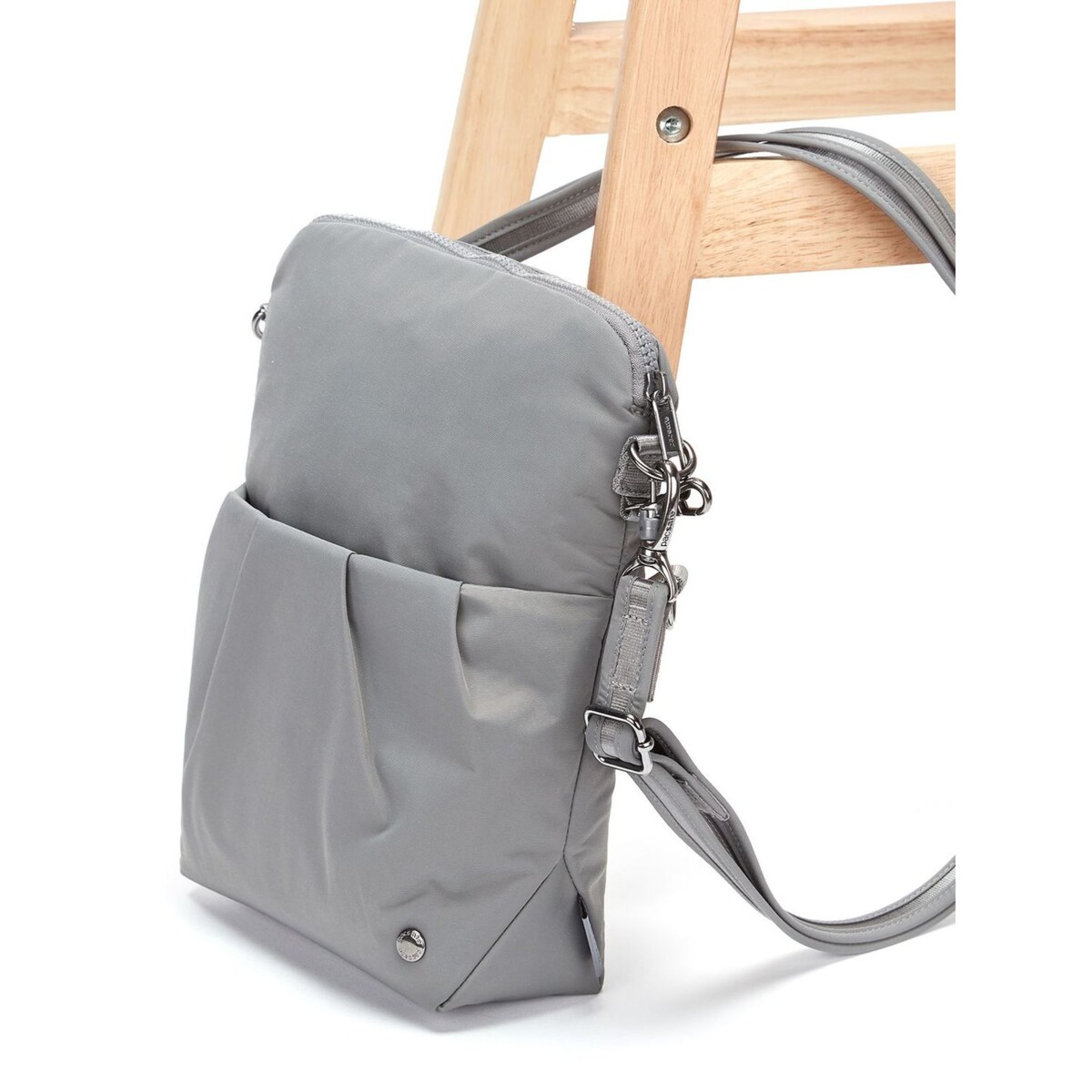 Składana torebka damska antykradzieżowa Pacsafe Citysafe CX Econyl® - jasnoszara