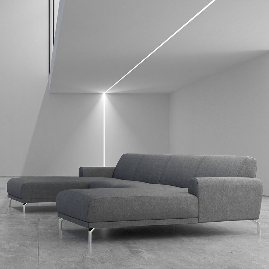 Sofa narożna podwójna Puzo jasnoszara