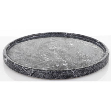 Taca dekoracyjna okrągła marmurowa 25x25 cm TREI ciemnoszara