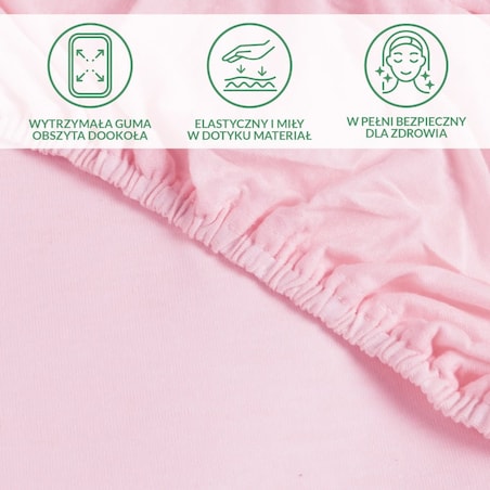 Prześcieradło ochronne wodoodporne z gumką 2w1, rozmiar 80x200 SG kolor róż