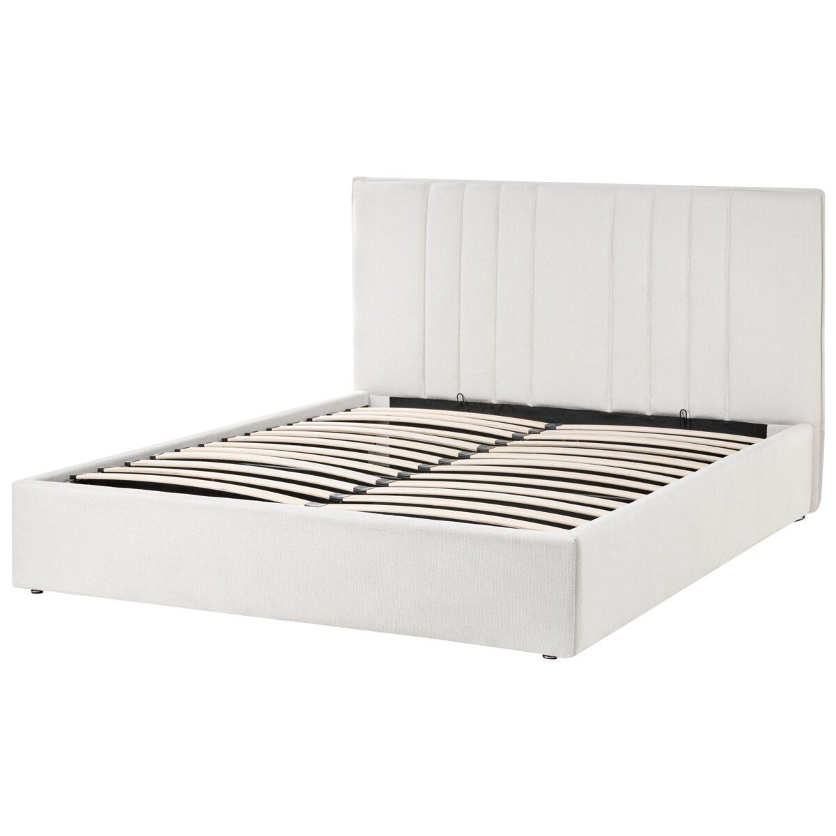 Łóżko z pojemnikiem TARASCON 140 x 200 cm Jasnobeżowy