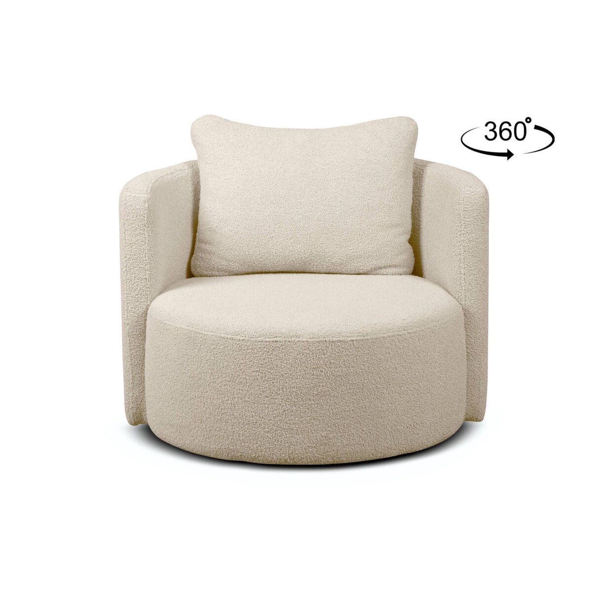 KONSIMO RAGGI Fotel obrotowy baranek jasnobeżowy
