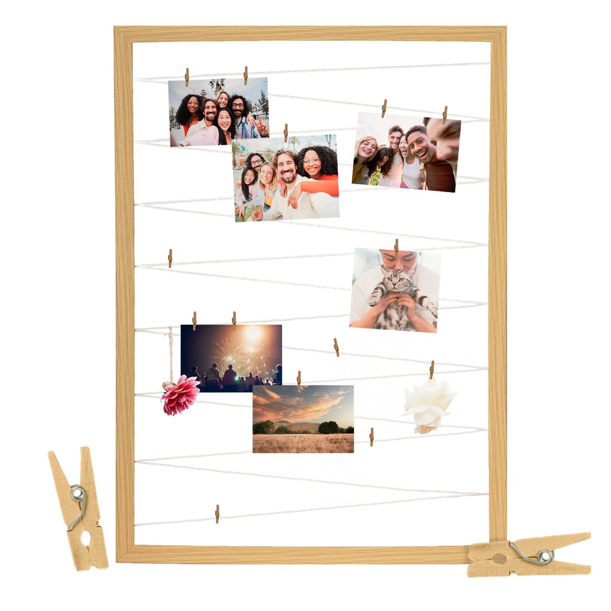 Ramka Na Zdjęcia 50X70 Cm Multiramka Ze Sznurkami Galeria Buk