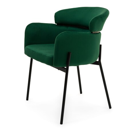Krzesło tapicerowane welurowe do salonu BOLZANO zielone