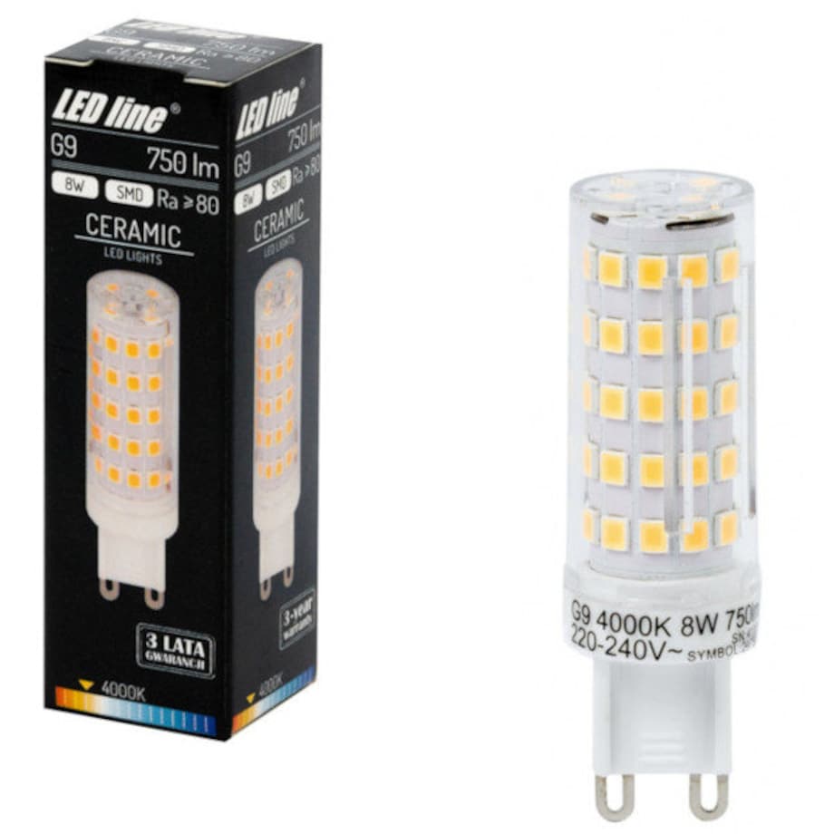 Ledowa żarówka 247910 G9 kapsułka 8W 750lm 230V biała neutralna