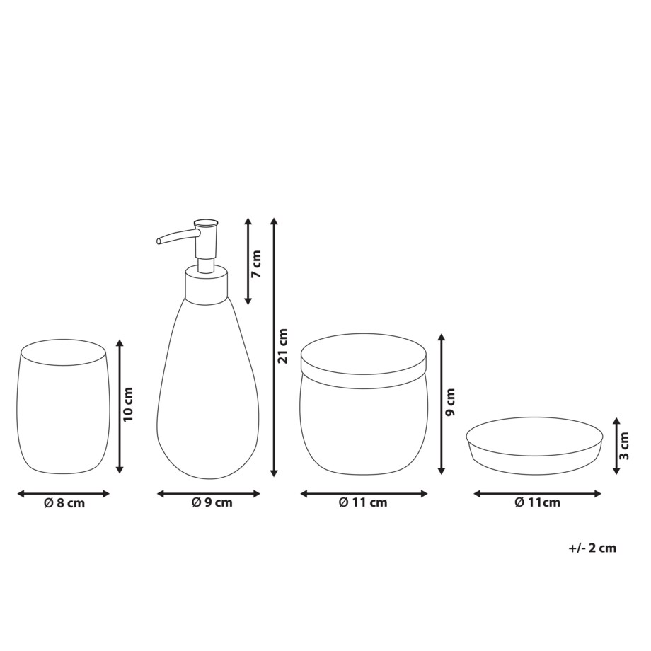 4-częściowy zestaw akcesoriów łazienkowych przezroczysty SONORA