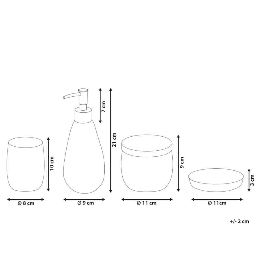 4-częściowy zestaw akcesoriów łazienkowych przezroczysty SONORA