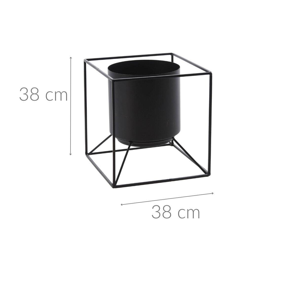 Doniczka na stojaku CUBE, metalowa, 18 x 18 x 18 cm