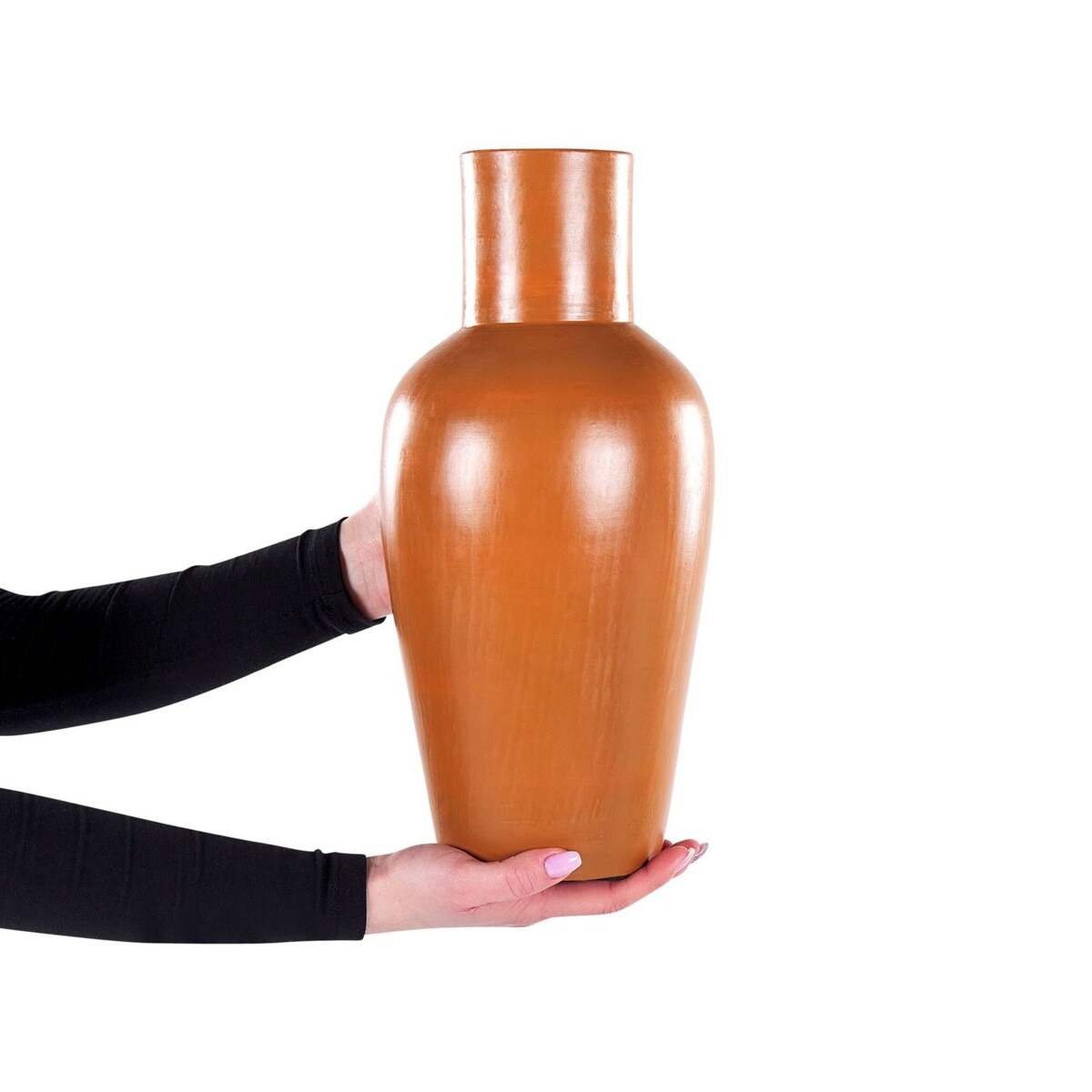 Wazon dekoracyjny z terakoty 37 cm pomarańczowy KARFI
