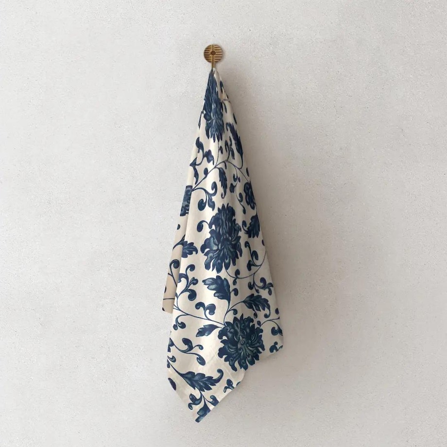 Lniany ręcznik kuchenny - hampton flowers