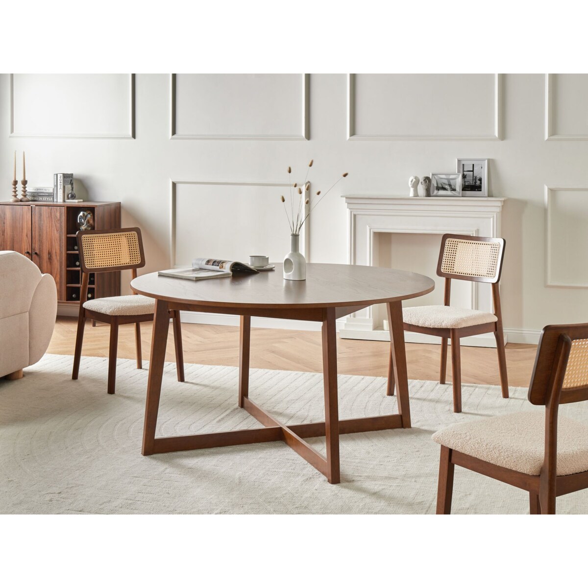 Stół do jadalni WAIPORI Dąb ciemny 140 cm 140 cm