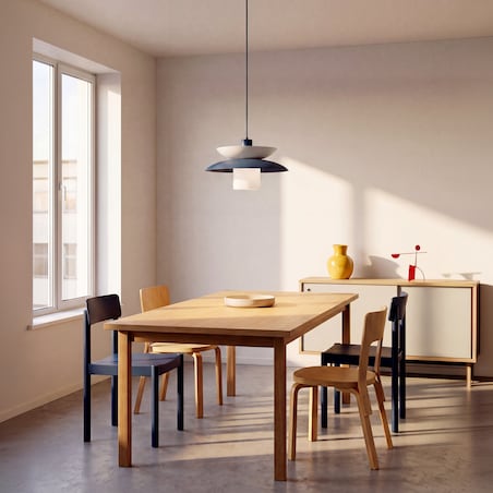 Lampa Wisząca Tk Lighting Verado Granatowa Biała Metalowa Z Kloszem
