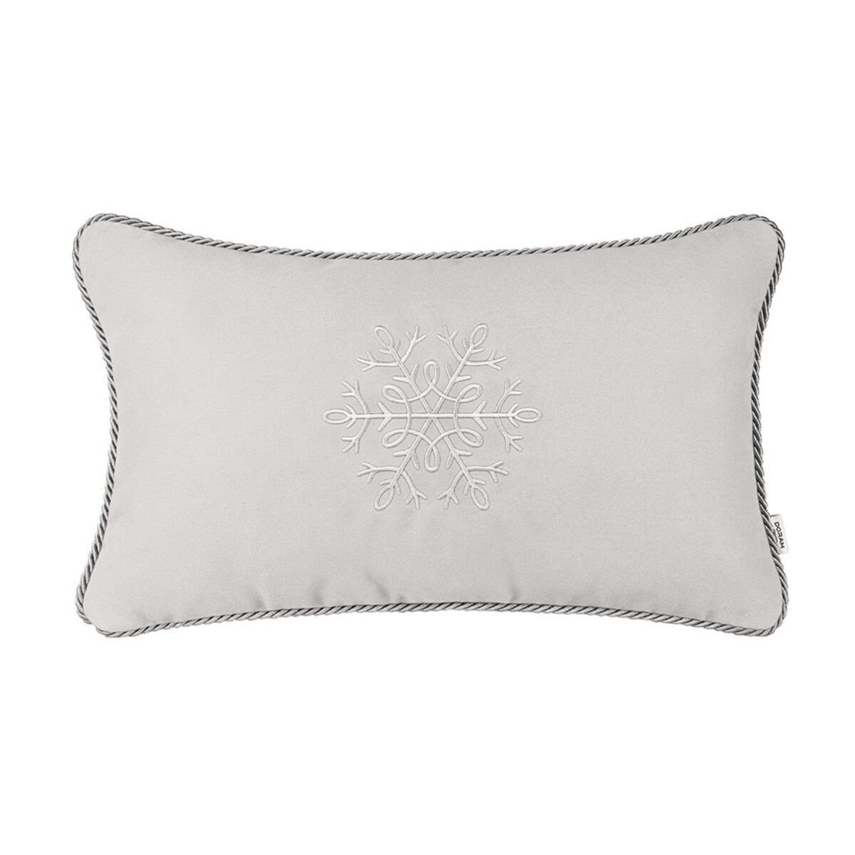 Szara poduszka zimowa Snowflake IX